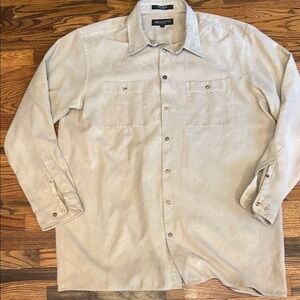 Men's Classic Beige Suede Button Down Shirt